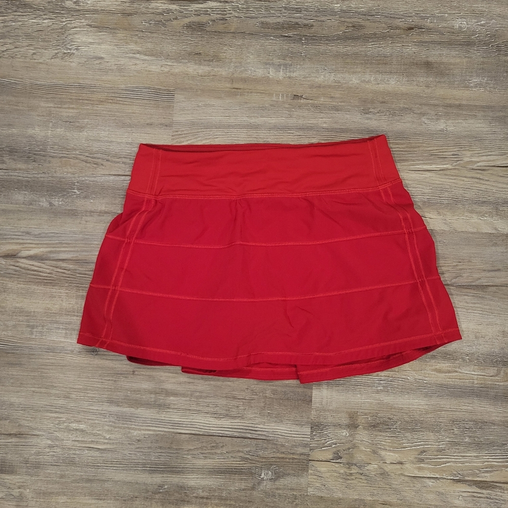 Lululemon Red Pace Rival Skirt Regular Length